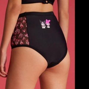 My Melody Kuromi Black Pink Flame Swim Bottoms Hot Topic New Tags Sz S